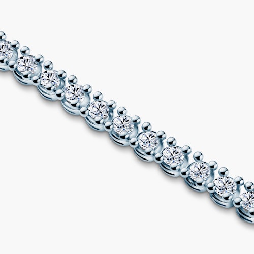 Bransoletka tenisowa The Light 3,2mm: białe złoto, diamenty